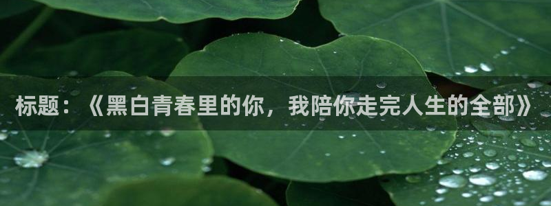 安慰剂贝勒漫画：标题：《黑白青春里的你，我陪你走完人生的全部》